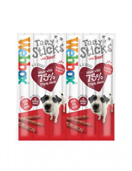 Webbox Tasty Sticks Beef Dog Treats Small