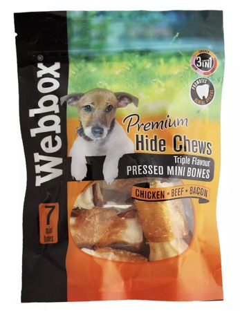 Webbox Hide Triple Flavour Pressed Mini Bones Dog Treats
