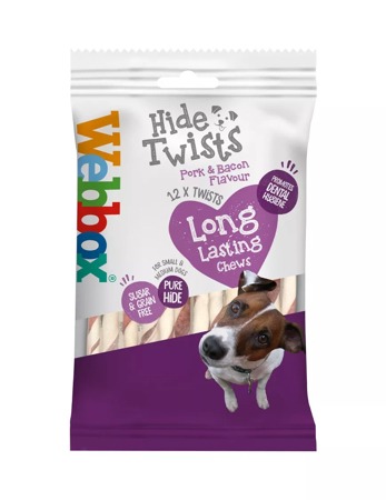 Webbox Hide Pork & Bacon Twists Dog Treats