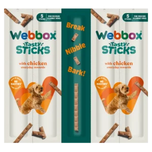 Webbox Tasty Sticks Chicken Dog Treats – Large 55g