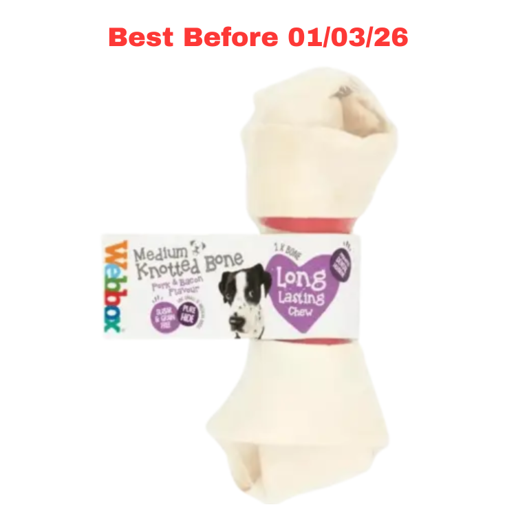 Webbox Hide Porky Medium Knotted Bone Dog Treats – Short Dated