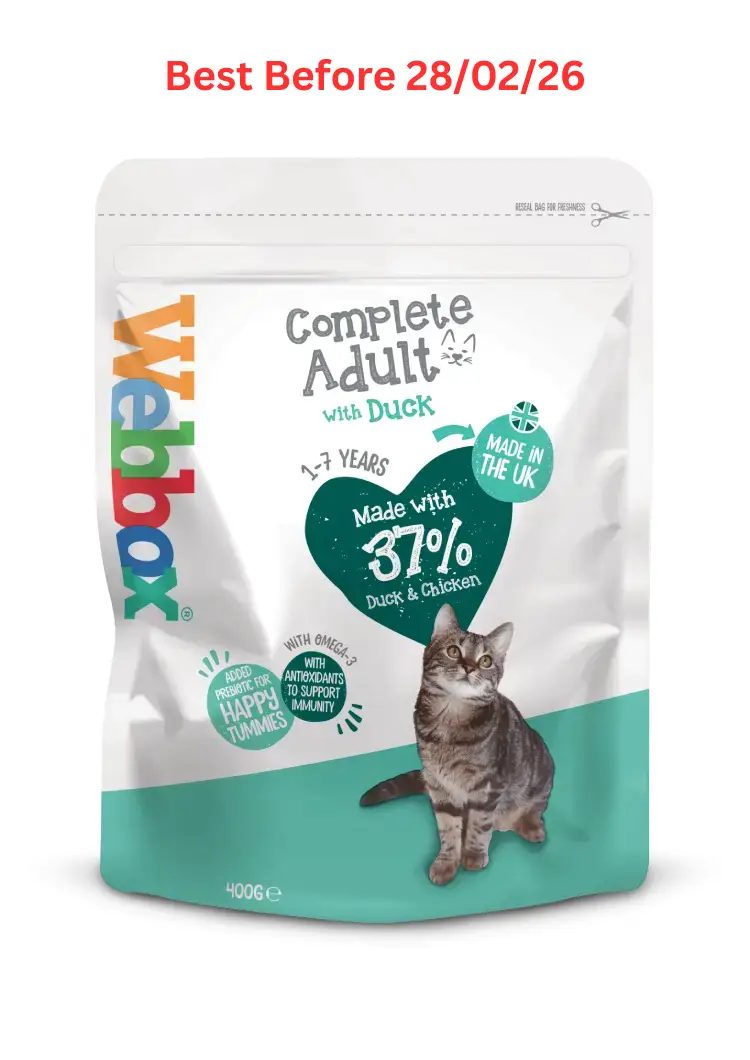Webbox Complete Adult Dry Cat Food Biscuits Chicken & Duck – Short Dated