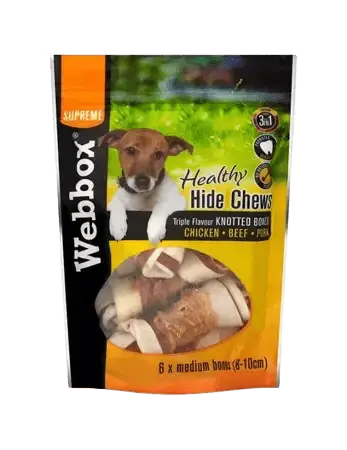 Webbox Healthy Hide Chew Triple Flavour Dog Treats
