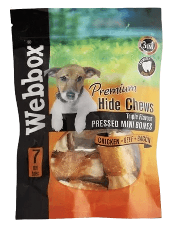 Webbox Hide Triple Flavour Pressed Mini Bones Dog Treats
