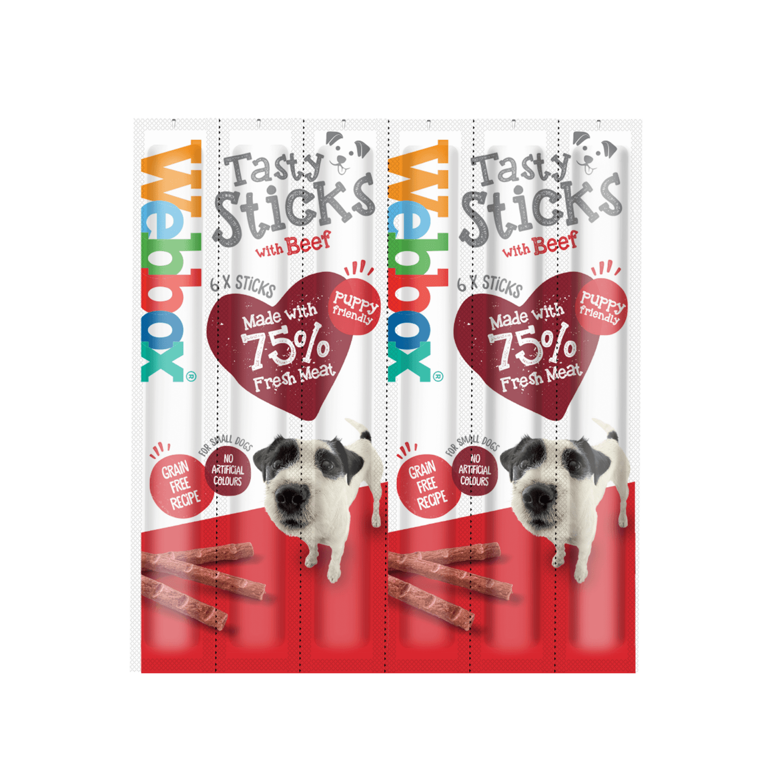 Webbox Tasty Sticks Beef Dog Treats Small