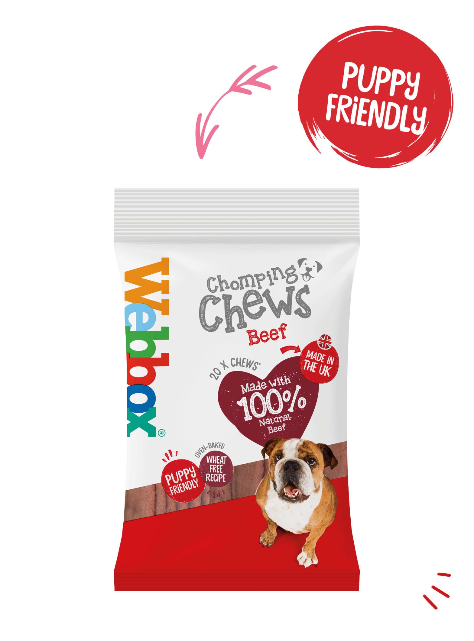 Webbox Meaty Chomping Chews Beef Dog Treats