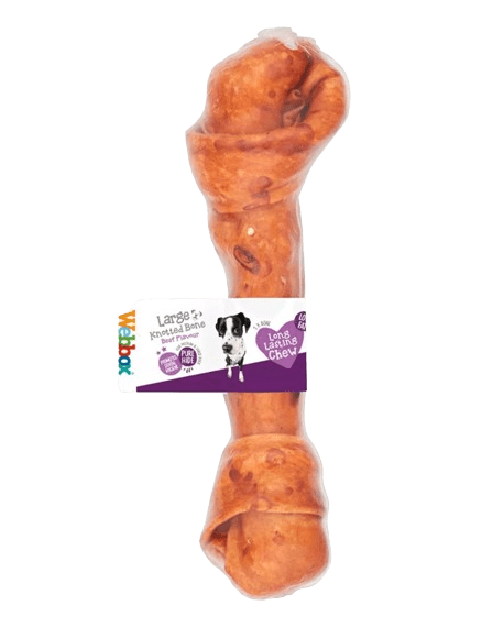 Webbox Hide  Beef Large Knotted Bone Dog Treats