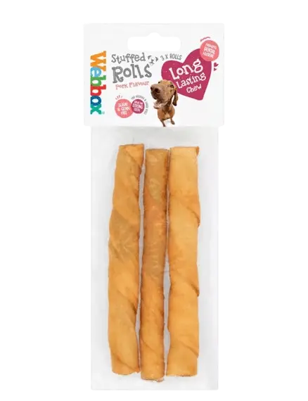 Webbox Hide Stuffed Pork Rolls Dog Treats