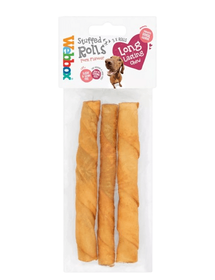 Webbox Hide Stuffed Pork Rolls Dog Treats