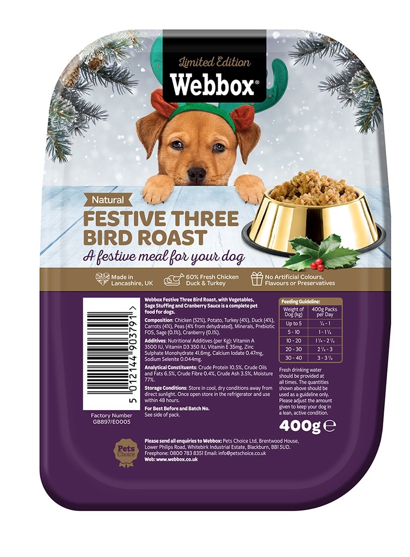 Webbox Festive Dog Three Bird Roast