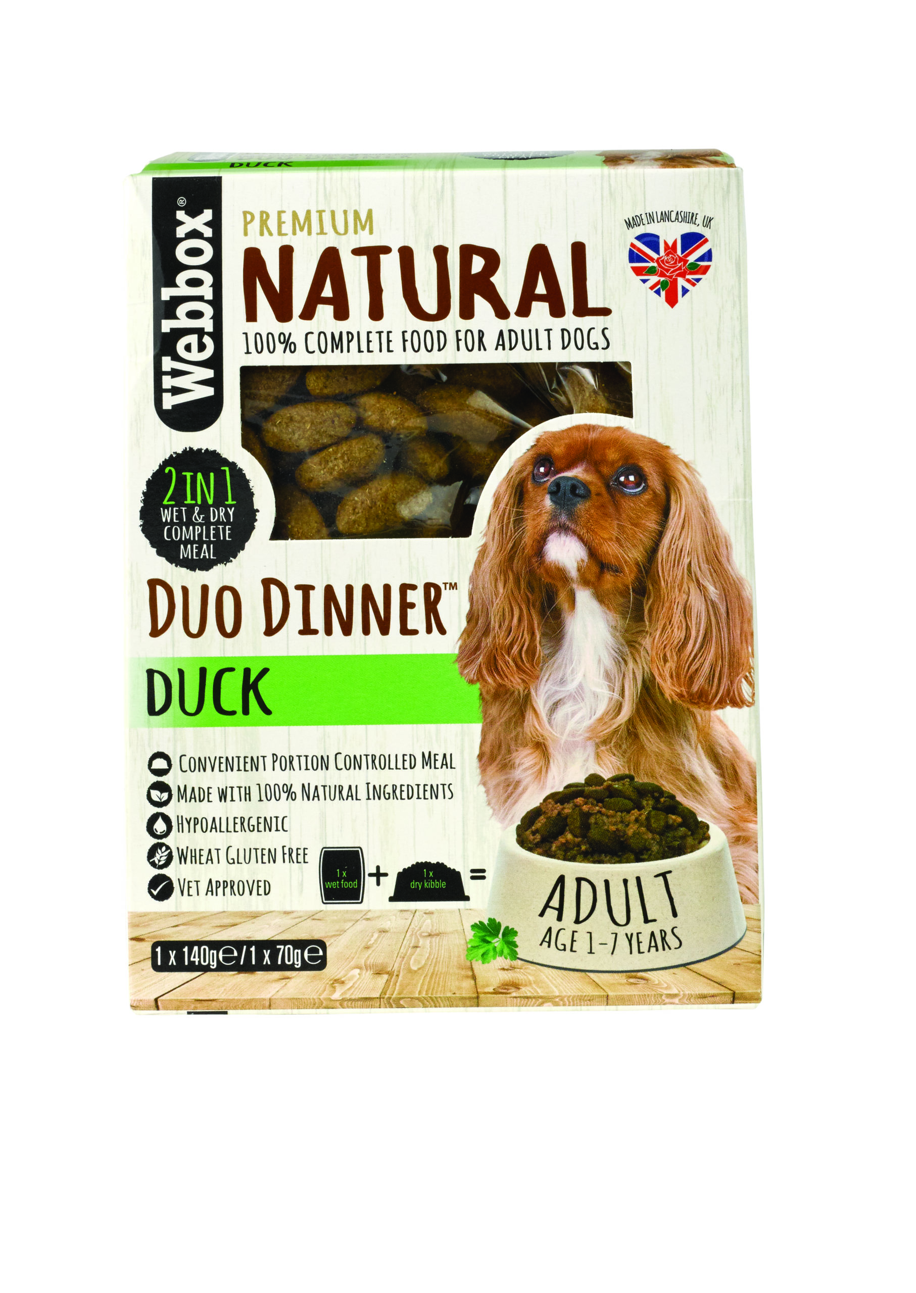 box Natural Duck Complete Dry & Wet Dog Food box