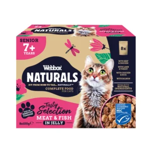 Webbox Naturals Senior 7+ Selection Jelly Wet Cat Food - 8 x 100g - 1 Box (8 Pouches)