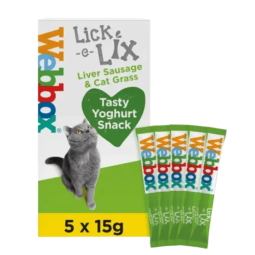 Liver sausage and cat grass lick e lix cat treat
