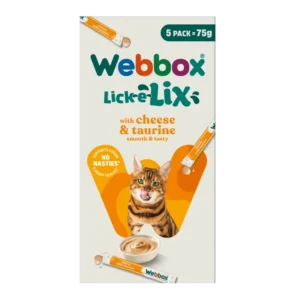 Webbox Lick-e-Lix Cheese & Taurine Cat Treats 75g - 1 Pack (5 Sachets)