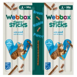 Webbox Tasty Sticks MSC Cod Cat Treats 30g - 1 Pack (6 Sticks)