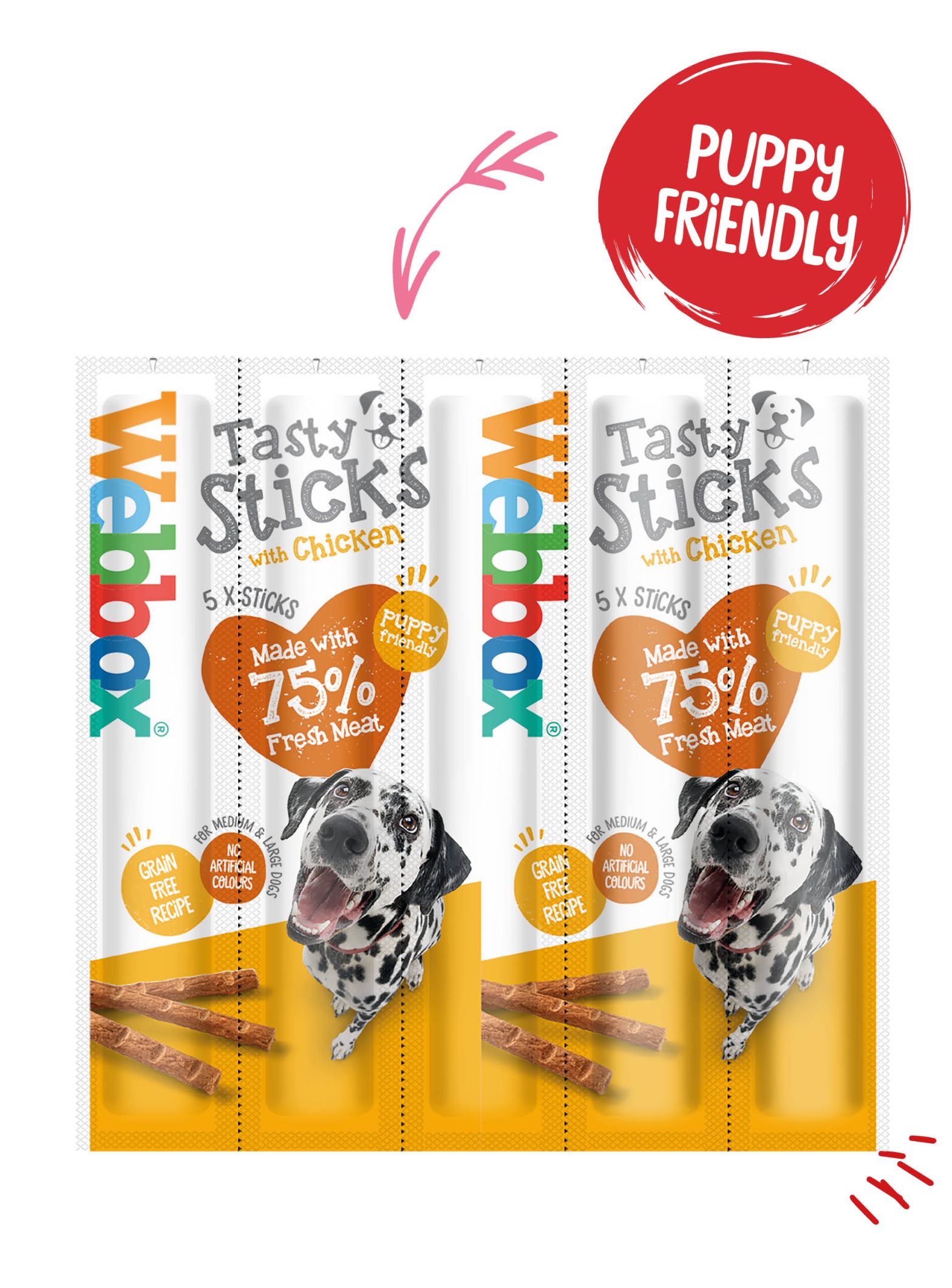 Webbox Tasty Sticks Chicken Dog Treats Large