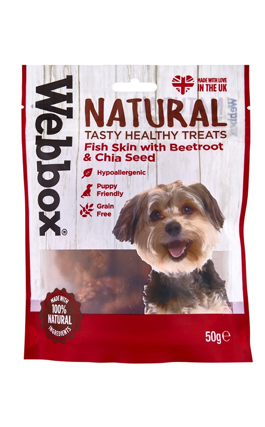 Webbox Natural Fish Skin with Beetroot & Chia Dog Treats