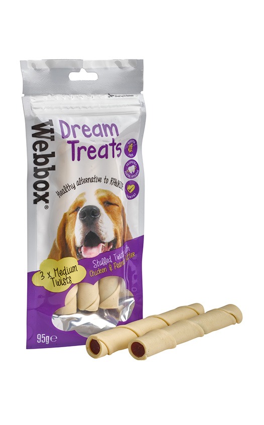 Webbox Dream Treats Stuffed Twists with Chicken & Peanut Butter