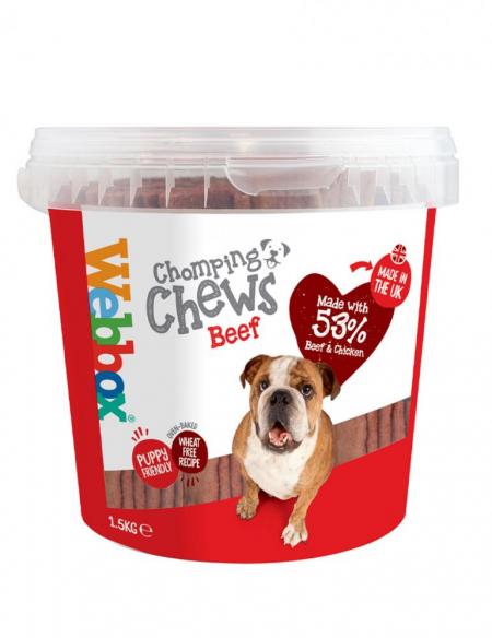 Webbox Chomping Chews Beef Tub Dog Treats