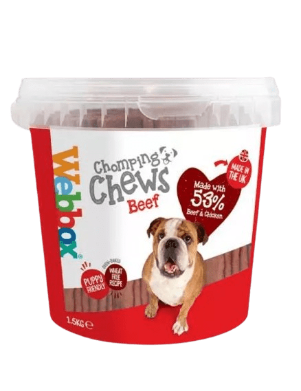 Webbox Chomping Chews Beef Tub Dog Treats