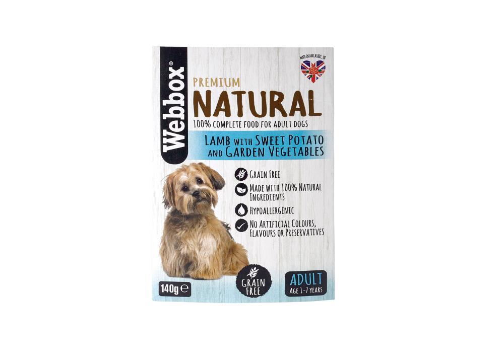 Webbox Natural 140g Tray Lamb, Sweet Potato & Garden Vegetables