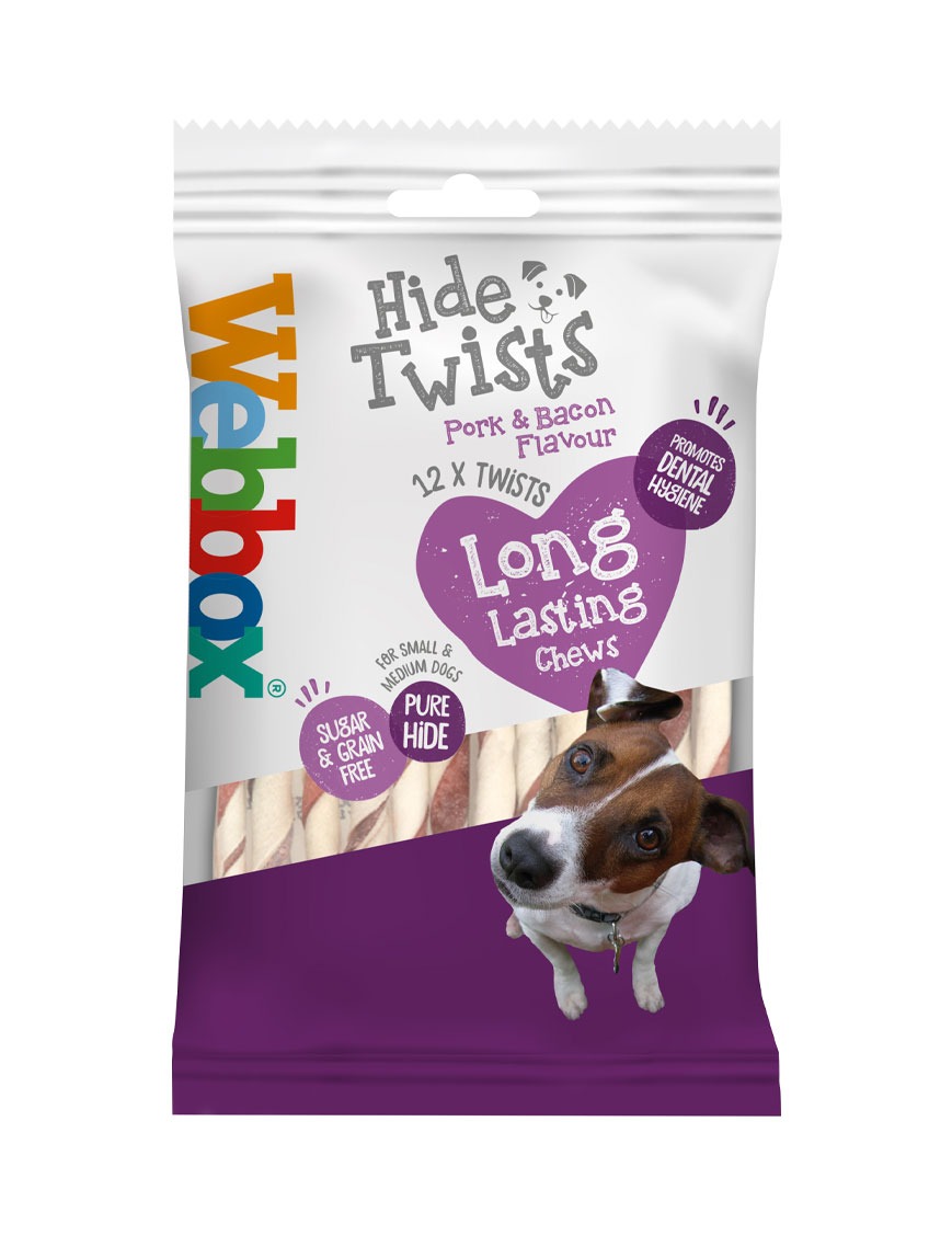 Webbox Hide Pork & Bacon Twists Dog Treats