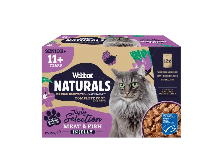 Webbox Naturals Senior 11+ Pouch Multipack in Jelly Wet Cat Food
