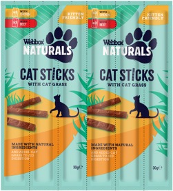 Webbox Naturals Cat Sticks with Beef and Cat grass & Chicken with Cat Grass