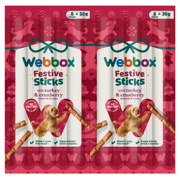 Webbox Christmas Tasty Sticks with Turkey and Cranberry Dog Treats