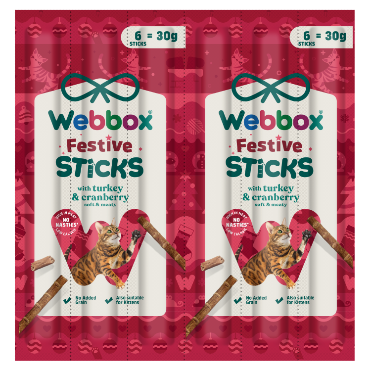 Webbox Christmas Tasty Cat Sticks – with Turkey and Cranberry