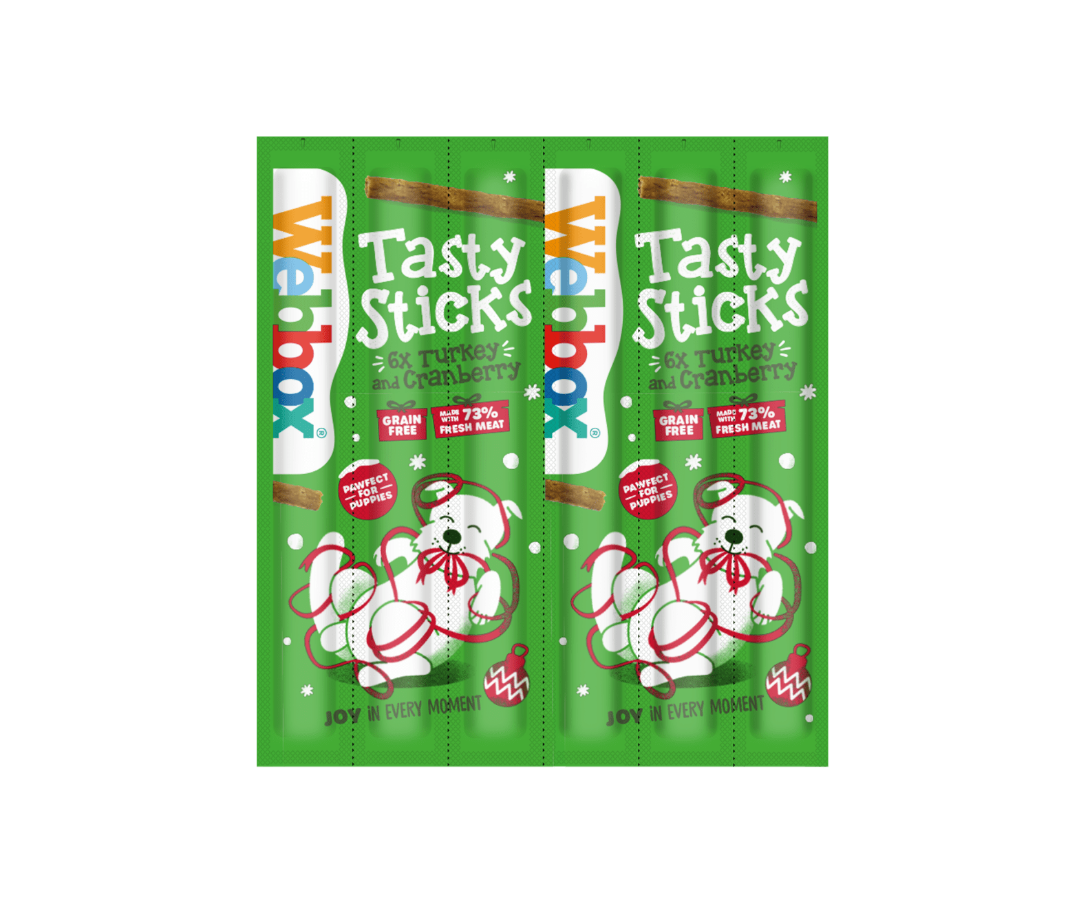 Webbox Christmas Tasty Sticks for Dogs – with Turkey and Cranberry