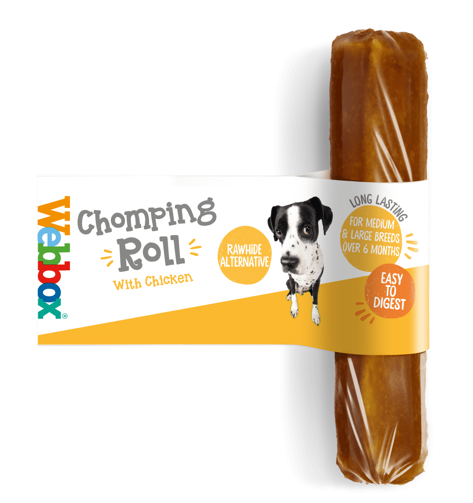 Webbox Chomping Roll Large Rawhide Alternative