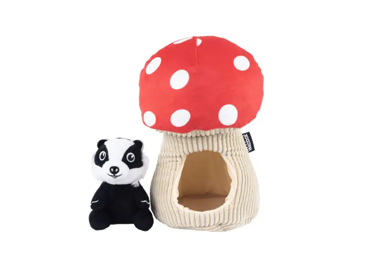 Webbox Interactive Badger & Mushroom House Dog Toy