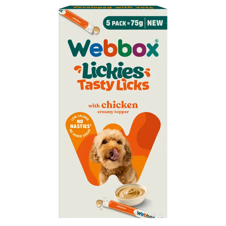 Webbox Lickies Tasty Licks Chicken Creamy 5 Pack 75g