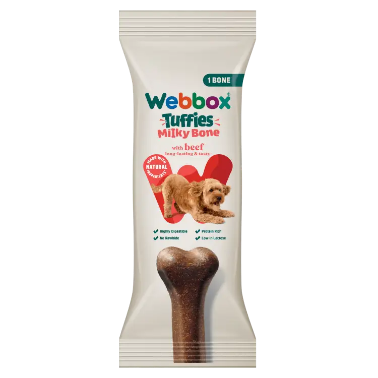 Webbox Tuffies Milky Bone with Beef 90g