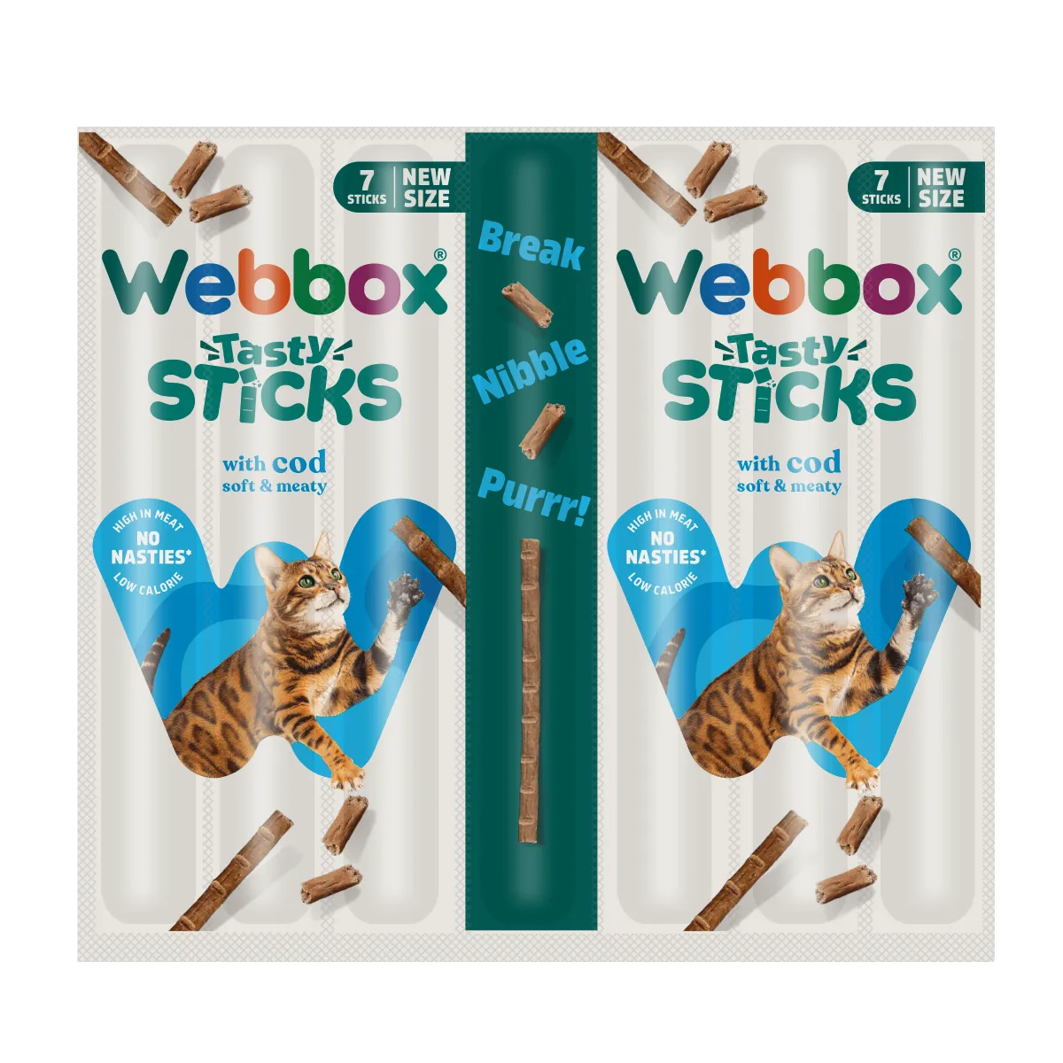 Webbox Tasty Sticks MSC Cod Cat Treats – 7 Pack