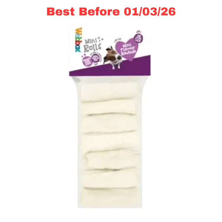Webbox Hide Beef Mini Rolls Dog Treats – Short Dated