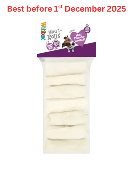 Webbox Hide Beef Mini Rolls Dog Treats – Short Dated