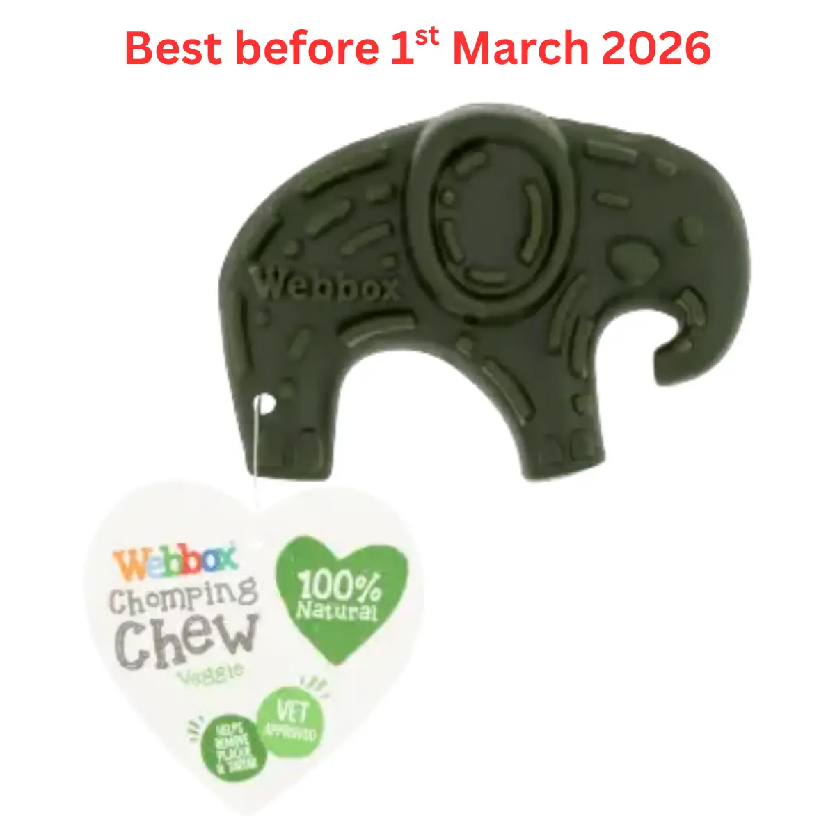 Webbox Chomping Chew Veggie Elephant Dog Treat – Short Dated