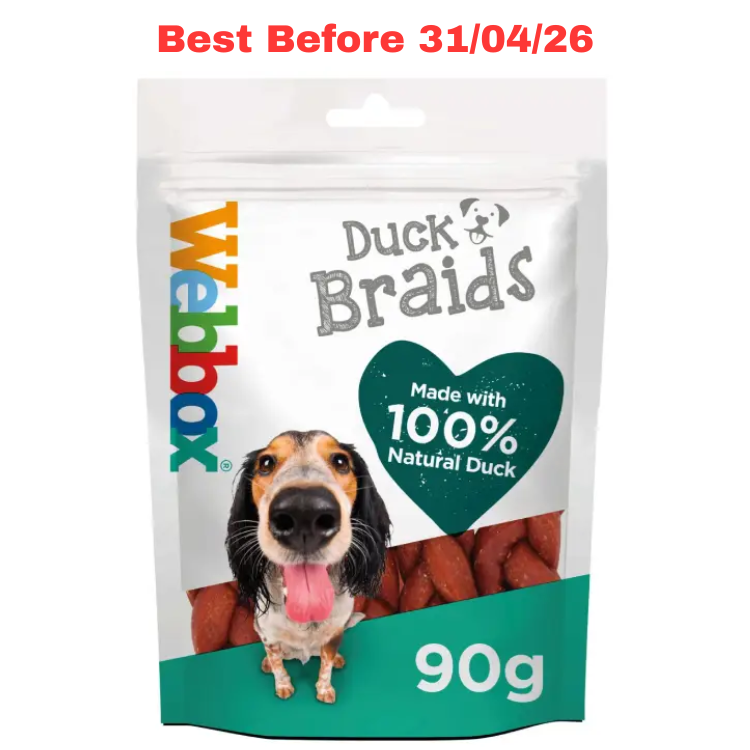 Webbox Duck Braids Dog Treats 90g – Short Dated