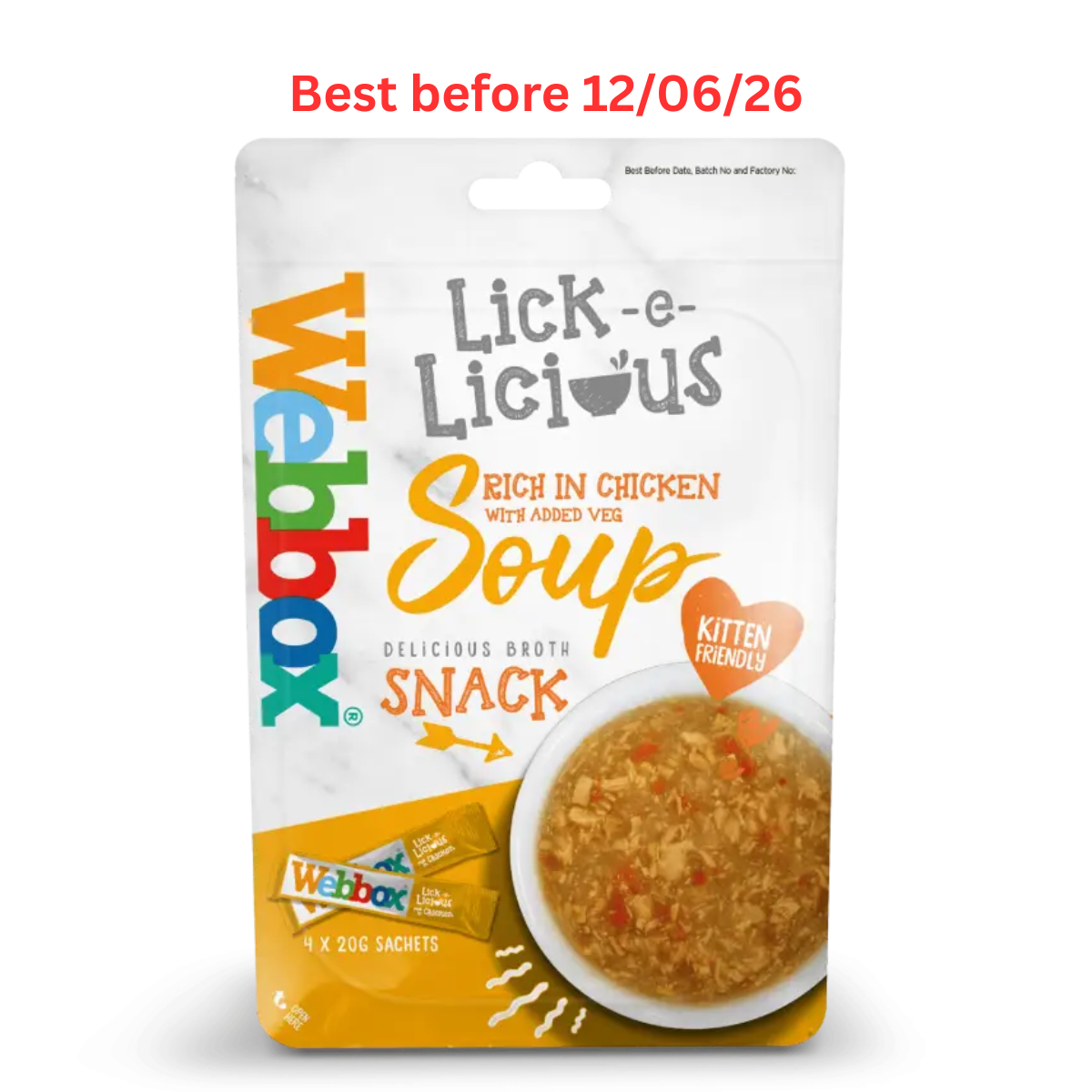Webbox Lick-e-Licious Chicken Cat Treats 20g – Short Dated