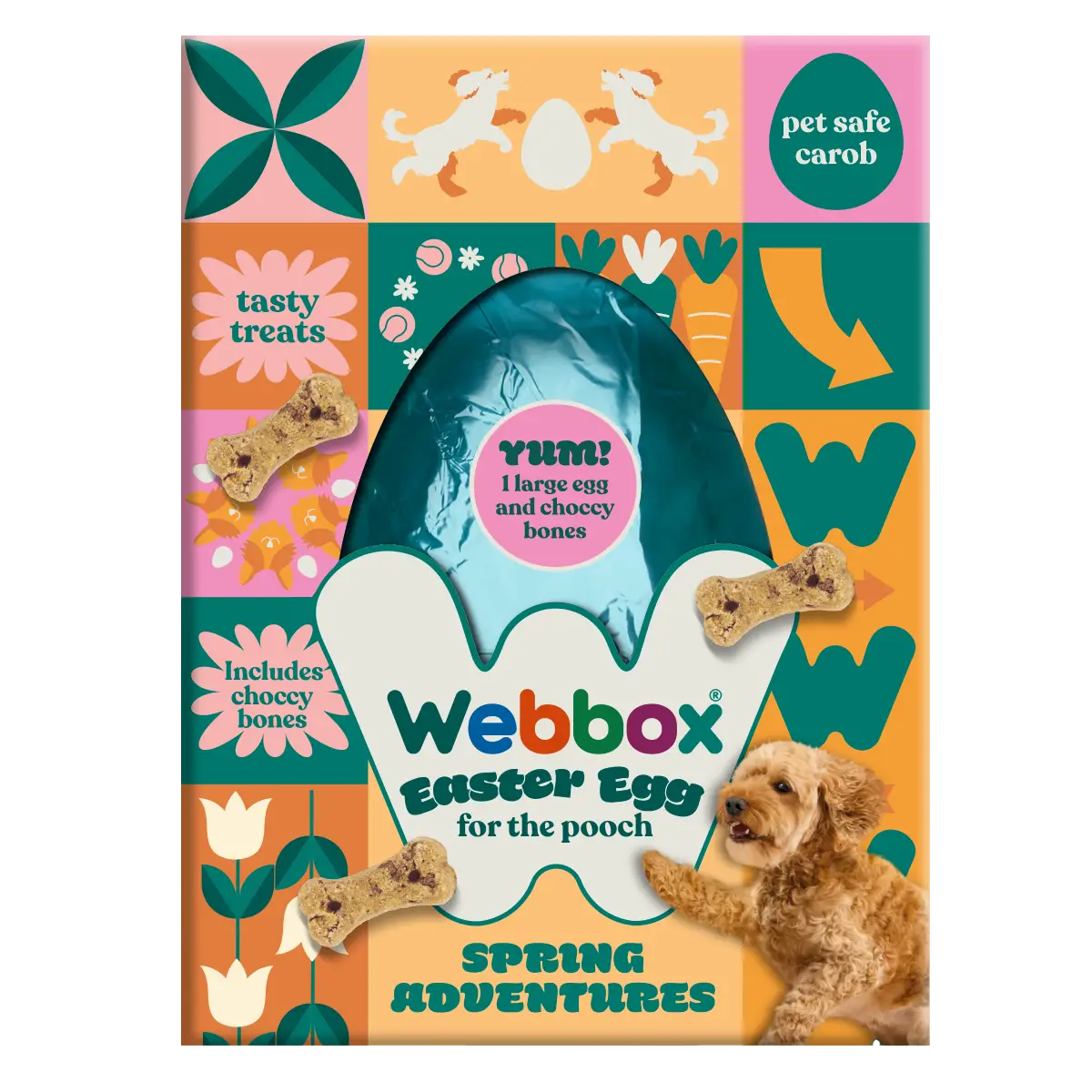 Webbox Easter Egg with Choccy Bones Dog Treat 120g