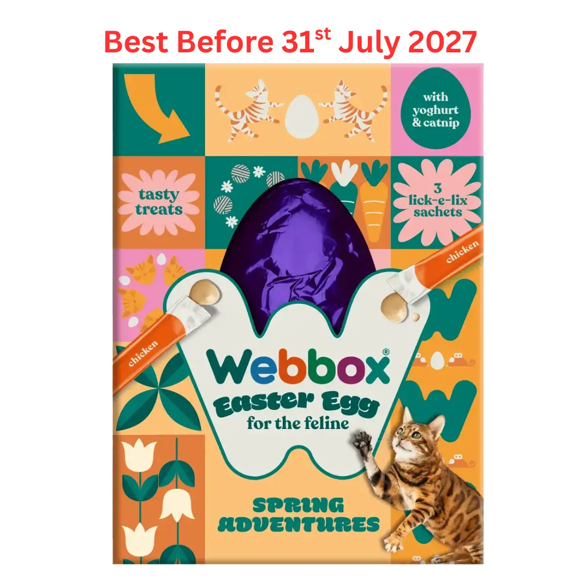 Webbox Easter Egg with Lick-e-Lix Cat Treat 125g