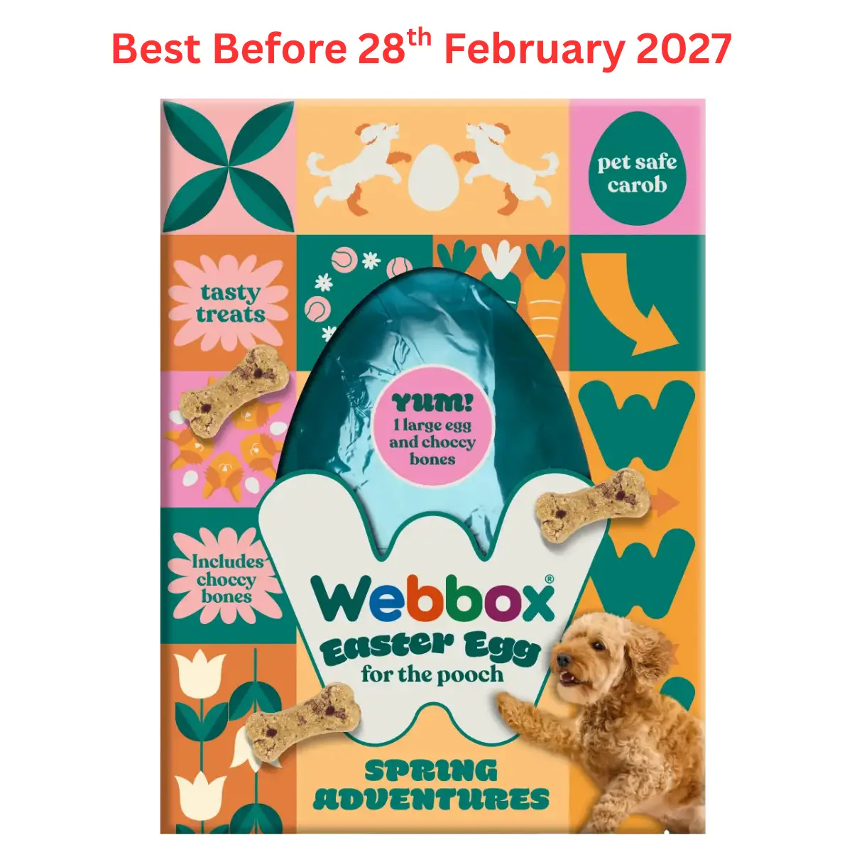 Webbox Easter Egg with Choccy Bones Dog Treat 120g
