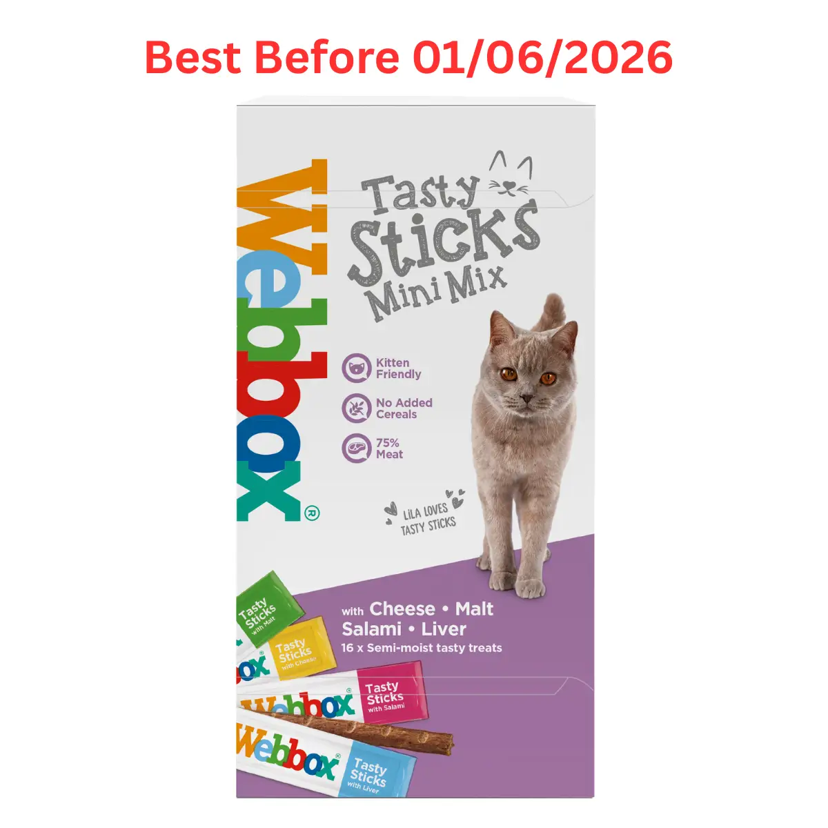 Webbox Tasty Sticks Mini Mix Cat Treats – Short Dated