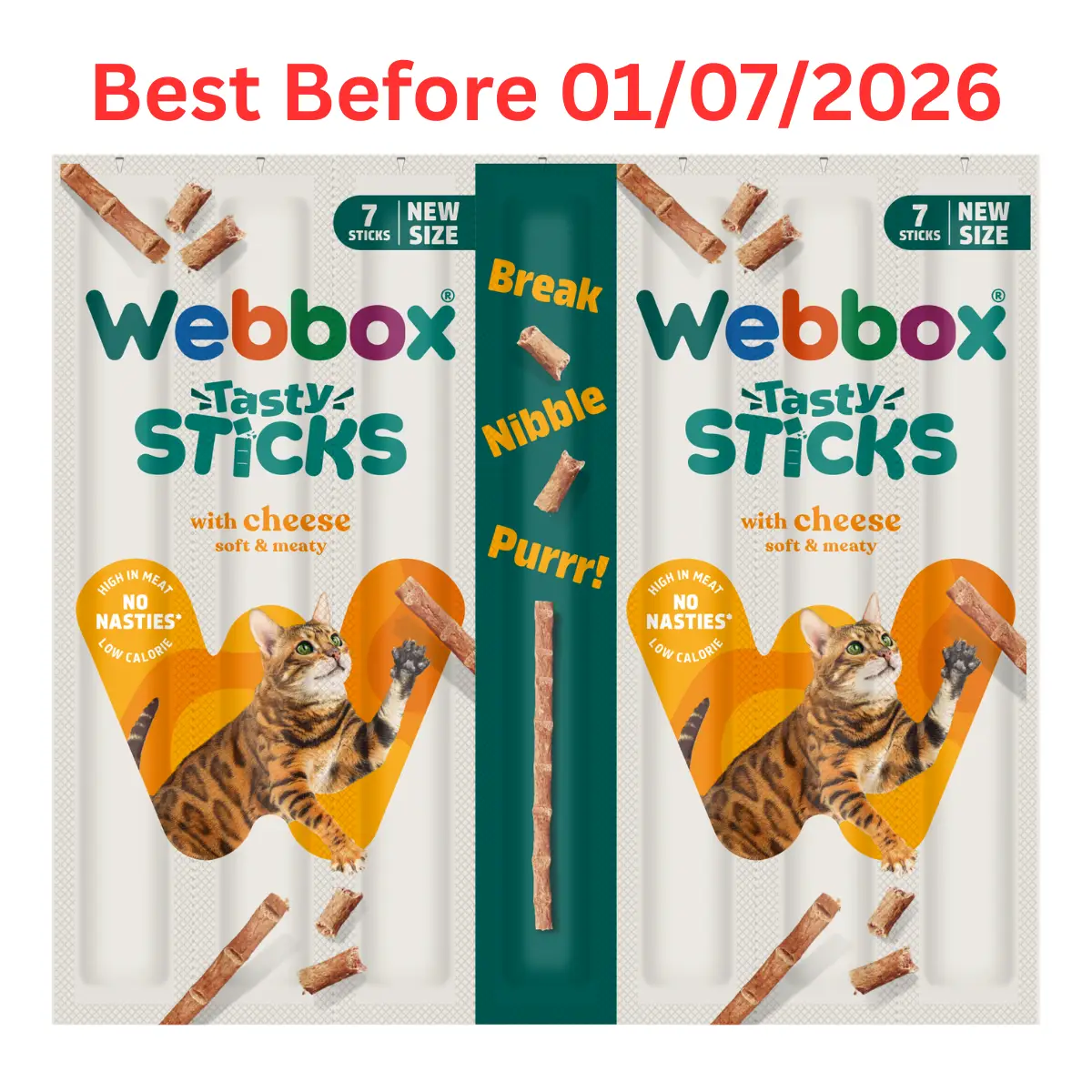 Webbox Tasty Sticks Cheese Cat Treats 35g – Short Dated