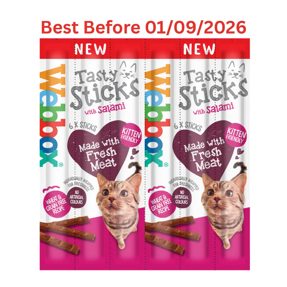 Webbox Tasty Sticks Salami Cat Treats 30g – Short Dated
