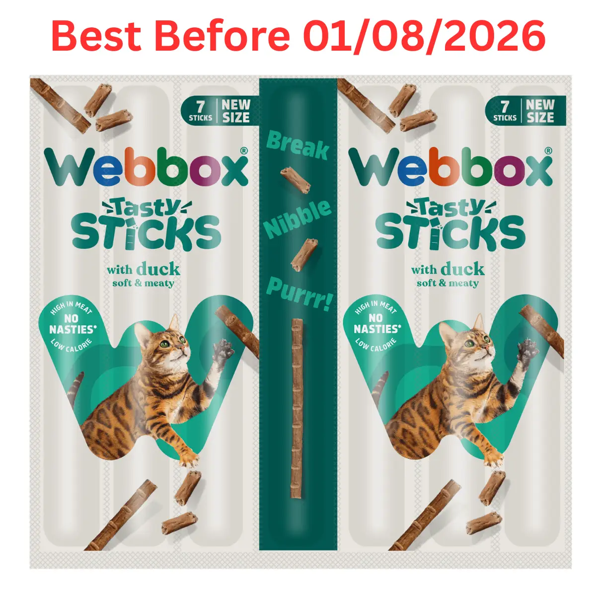 Webbox Tasty Sticks Duck Cat Treats 35g – Short Dated