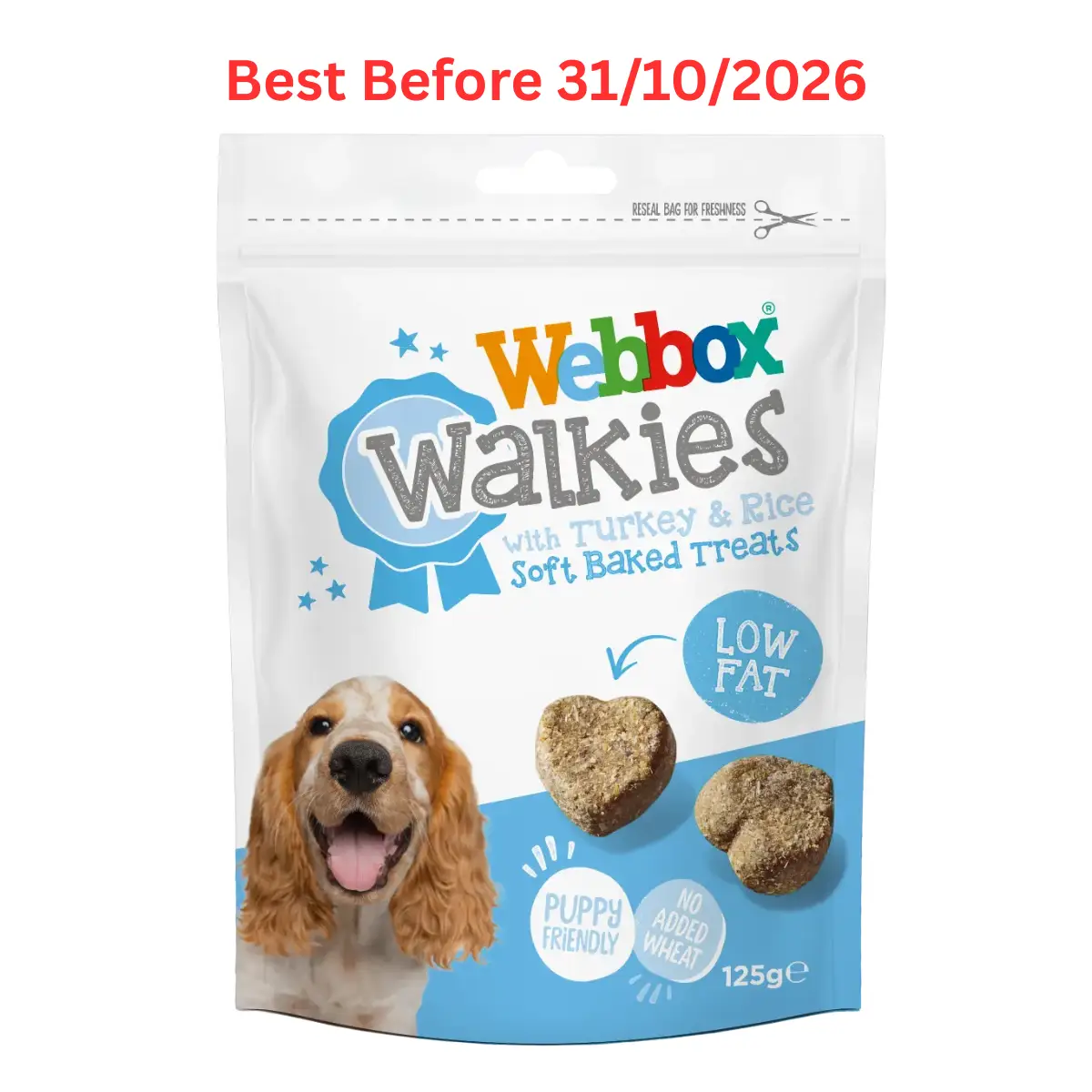 Webbox Walkies Turkey & Rice Baked Dog Treats 125g – Short Dated