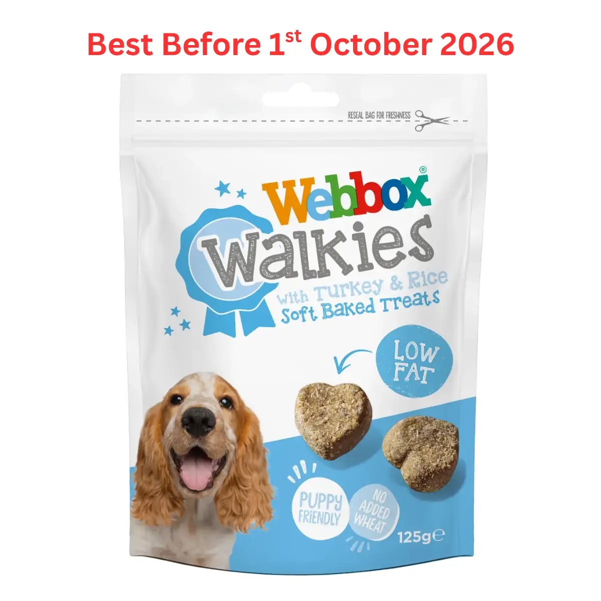Webbox Walkies Turkey & Rice Baked Dog Treats 125g – Short Dated